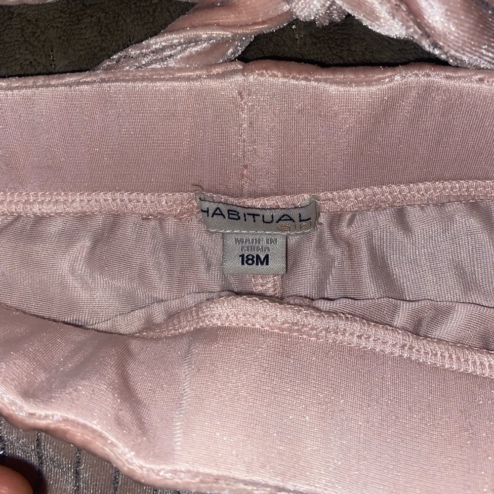 Habitual girl pink and silver ruffle shirt with pants